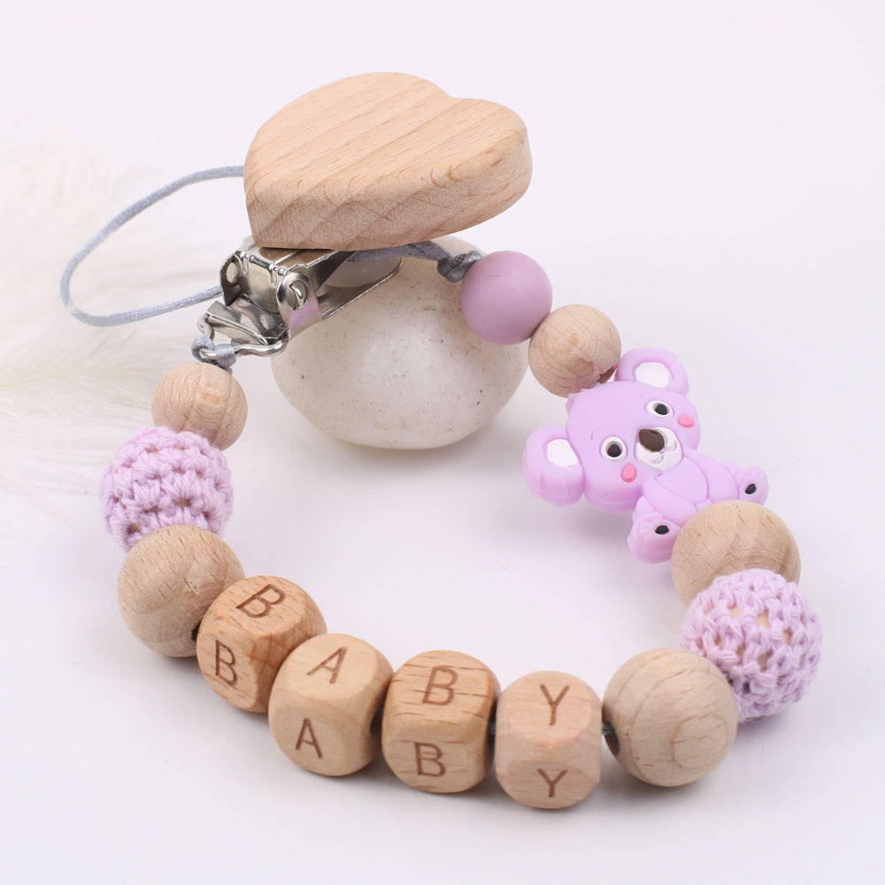 Baby products soothing beech wood mouth chain clip Baby products soothing beech wood mouth chain clip